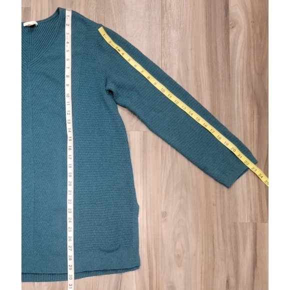 J. Jill teal blue long textured sweater size large - Picture 2 of 7